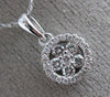 ESTATE .28CT ROUND DIAMOND 14K WHITE GOLD CLASSIC FLOWER HALO FLOATING PENDANT