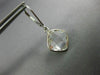 ESTATE AAA CRYSTAL 14KT WHITE GOLD 3D CUSHION CLASSIC BEZEL HANGING EARRINGS