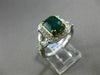 ESTATE 2.67CT DIAMOND & AAA EMERALD 14KT WHITE & YELLOW GOLD 3D ENGAGEMENT RING