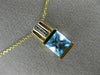ESTATE 1.46CT DIAMOND & AAA BLUE TOPAZ 14KT 2 TONE GOLD ROUND & PRINCESS PENDANT