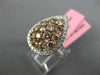LARGE 2.21CT WHITE & PINK DIAMOND 18KT 2 TONE GOLD PEAR SHAPED ANNIVERSARY RING