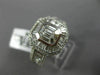 ESTATE LARGE 1.92CT ROUND & BAGUETTE DIAMOND 18K WHITE GOLD OCTAGON PROMISE RING