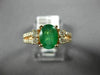 ESTATE 1.75CT DIAMOND & AAA OVAL CUT EMERALD 14KT ROSE GOLD 3D ENGAGEMENT RING