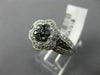 ESTATE WIDE .50CT WHITE & BLACK DIAMOND 14KT WHITE GOLD 3D PAVE FLOWER FUN RING
