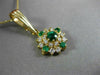 ESTATE .83CT DIAMOND & AAA EMERALD 14KT YELLOW GOLD 3D CLUSTER PENDANT #17629