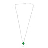 1.65CT DIAMOND AAA EMERALD 14KT WHITE GOLD PEAR SHAPE FLOWER ADJUSTABLE NECKLACE