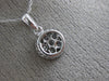 ESTATE .28CT ROUND DIAMOND 14K WHITE GOLD CLASSIC FLOWER HALO FLOATING PENDANT