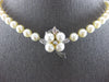 LONG .12CT DIAMOND & AAA SOUTH SEA PEARL 14KT WHITE GOLD FLOWER NECKLACE #27926