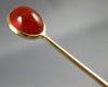 ANTIQUE AAA RED CABOCHON AGATE 14KT YELLOW GOLD 3D CLASSIC LAPEL PIN #26532