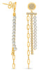 .70CT DIAMOND & AAA SOUTH SEA PEARL 14K YELLOW GOLD 3D ROUND PAVE 3 ROW EARRINGS