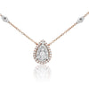 ESTATE .33CT DIAMOND 14K WHITE & ROSE GOLD PEAR SHAPE HALO BY THE YARD NECKLACE