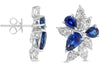 4.50CT DIAMOND & AAA SAPPHIRE 14KT WHITE GOLD PEAR MARQUISE SHAPE STUD EARRINGS