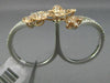 ESTATE EXTRA LARGE 1.2CT DIAMOND 14K WHITE & ROSE GOLD FLOWER DOUBLE FINGER RING