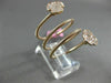 ESTATE WIDE .40CT DIAMOND 14KT ROSE GOLD 3D 3 CLOVER FLOWER FLEXIBLE LOVE RING