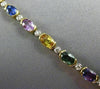 ESTATE 13.19CT DIAMOND & MULTI COLOR SAPPHIRE 18KT 2 TONE GOLD TENNIS BRACELET