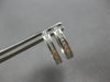 ANTIQUE .35CT DIAMOND 18KT WHITE GOLD 3D FILIGREE SQUARE HUGGIE EARRINGS #28016