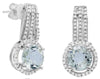 1.78CT DIAMOND & AAA GREEN AMETHYST 14KT WHITE GOLD FLORAL FUN HANGING EARRINGS