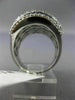 ESTATE MASSIVE 5.05CT ROUND & BAGUETTE WHITE & BLUE DIAMOND 14KT WHITE GOLD RING