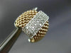 ESTATE WIDE .70CT DIAMOND 18KT WHITE & ROSE GOLD MULTI ROW MESH CLIP ON EARRINGS