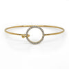 .32CT DIAMOND 18KT YELLOW GOLD 3D CIRCLE OF LIFE LOVE KNOT CUFF BANGLE BRACELET