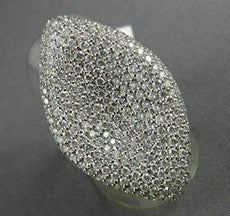 ESTATE MASSIVE 3.50CT DIAMOND 18KT WHITE GOLD 3D PAVE MARQUISE PAVE FUN RING VVS
