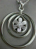 ESTATE LARGE .23CT DIAMOND 18K WHITE GOLD MULTI CIRCULAR FLOWER FLOATING PENDANT