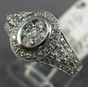 ESTATE WIDE .50CT DIAMOND 14KT WHITE GOLD CLUSTER OVAL MILGRAIN FRIENDSHIP RING