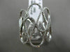 ESTATE LARGE .60CT ROUND DIAMOND 14K WHITE GOLD 3D MULTI WAVE INFINITY LOVE RING