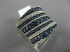 ESTATE LARGE 2.14CT DIAMOND & SAPPHIRE 14KT WHITE GOLD MULTI ROW COCKTAIL RING