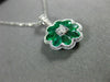 ESTATE 1.22CT DIAMOND & AAA EMERALD 18KT WHITE GOLD 3D FILIGREE FLOATING PENDANT