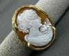 ANTIQUE LARGE 14KT YELLOW LADY SHELL CAMEO HANDCRAFTED PENDANT PIN BROOCH #18847