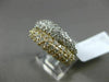 ESTATE WIDE 2CT DIAMOND 14K WHITE & YELLOW GOLD MULTI ROW PAVE DOUBLE LOVE RING