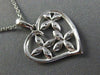 ESTATE .03CT DIAMOND 14K WHITE GOLD FLOWER BUTTERFLY HEART FLOATING LOVE PENDANT