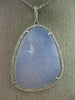 ESTATE LARGE .30CT DIAMOND & AAA BLUE CHALCEDONY 14KT WHITE GOLD 3D LOVE PENDANT