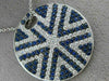 ESTATE LARGE 3.70CT DIAMOND & SAPPHIRE 18KT WHITE GOLD CIRCULAR SUNBURST PENDANT
