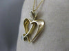 ESTATE DIAMOND 14K 2 TONE GOLD SHOOTING HEART ARROW PENDANT + CHAIN #23MMx15MM