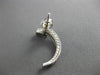 ANTIQUE .72 CTW HANGING 3D MOON SHAPE 14KT WHITE GOLD EARRINGS STUNNING!! #21750