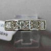 ESTATE 1.54CT DIAMOND 14K WHITE GOLD 5 STONE PRINCESS CHANNEL ANNIVERSARY RING