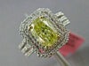 ESTATE LARGE GIA 2.03CT DIAMOND 18KT TWO TONE GOLD OCTAGON HALO ENGAGEMENT RING