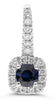 .97CT DIAMOND & AAA SAPPHIRE 14KT WHITE GOLD ROUND SQUARE HALO HANGING EARRINGS