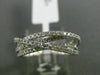 ESTATE WIDE .56CT DIAMOND 18KT WHITE GOLD 3D MULTI ROW CRISS CROSS LOVE RING