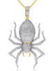 ESTATE LARGE 1.77CT DIAMOND 14KT 2 TONE GOLD 3D SPIDER FUN FLOATING PENDANT