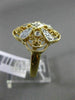ESTATE WIDE .35CT ROUND & PRINCESS DIAMOND 14K YELLOW GOLD 3D OPEN FILIGREE RING