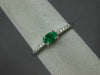 ESTATE .28CT DIAMOND & AAA EMERALD 14KT WHITE GOLD ROUND & OVAL CLASSIC FUN RING