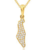 ESTATE .11CT DIAMOND 14KT YELLOW GOLD 3D MAP OF ISRAEL FLOATING PENDANT