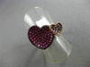 ESTATE .95CT AAA PINK SAPPHIRE & RUBY 18KT ROSE GOLD 3D DOUBLE HEART LOVE RING