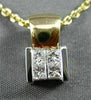 ESTATE .28CT PRINCESS DIAMOND 14KT WHITE & YELLOW GOLD FLOATING PENDANT #11597