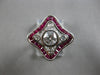 LARGE 1.17CT DIAMOND & AAA RUBY 18KT WHITE GOLD ENGAGEMENT RING 28179