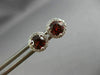 ESTATE 1.17CT DIAMOND & AAA GARNET 14KT WHITE GOLD ROUND HALO STUD EARRINGS