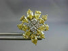 LARGE 4.08CT WHITE & FANCY YELLOW DIAMOND 18KT TWO TONE GOLD 3D HANGING EARRINGS